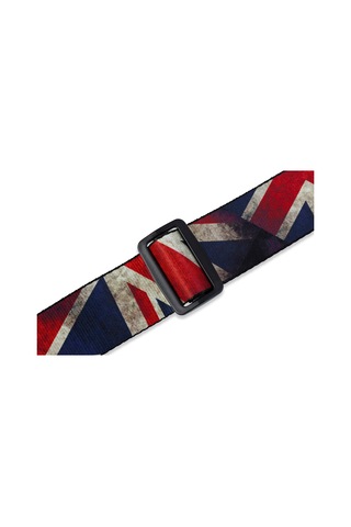 Levy's Leathers Süblimasyon Baskılı Eskitilmiş Bayrak Tasarımlı 5 Cm Polyester Gitar Askısı Mdp-uk