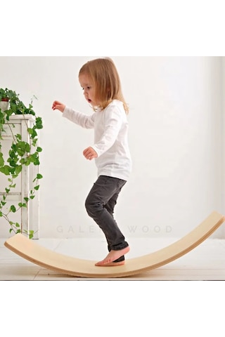 Galerywood Denge Tahtası, Balance Board, Doğal Ahşap Çocuk Oyuncak, Spor Ekipmanı, Eğitici Oyuncak Ahşap