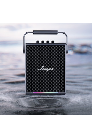 Lenyes Titan 1 Serisi Rgb Işıklı Çift Mikrofonlu Bluetooth Speaker Hoparlör V5.3 5000mah Siyah
