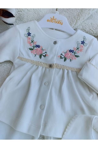 Yeni Doğan Kız Bebek Bahardalı Nakışlı Hastane Çıkışı Zıbın Seti