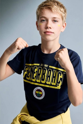 Defacto Fenerbahçe Kısa Kollu Pijama Üst Şort Pijama Alt 2li Pijama Takımı Erkek Çocuk H7578a826hsın42 İndigo-ın42