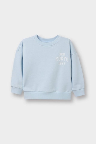 Defacto Erkek Bebek Oversize Baskılı Sweatshirt D7905a526spbe177 Mavi-be177