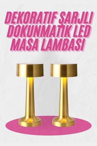 Altın Rengi Masa Ve Gece Lambası Dokunmatik Şarjlı Masa Lambası Diğer 65876694