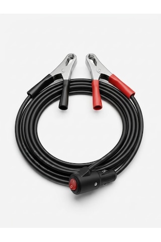 Aküden Bağlantılı Çift Yönlü Araç Çakmaklık Uzatma Kablosu Düğmeli Erkek Çakmak Soketli 12-24 V/16a 2 X1,5mm Ttr Bakır 2mt-siyah
