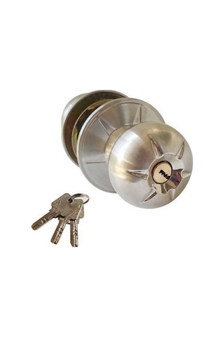Besthome1 Paslanmaz Çelik Yuvarlak Topuzlu Kilit Seti - 3 Anahtarlı, Gizlilik İçin Yatak Odası, Banyo Kapılarına Uygun Diğer Diğer