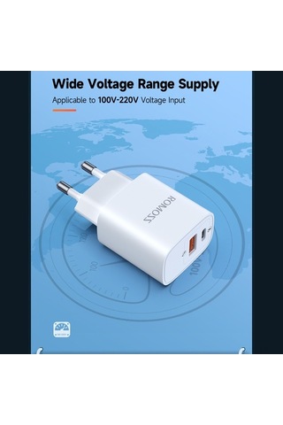 Sandwich Beyaz Romoss 20w Hızlı Şarj Cihazı - Usb-a & Type-c, Qc 3.0 Pd 3.0 Desteği, Taşınabilir Seyahat Arkadaşı