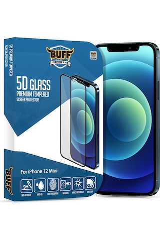 Buff Apple Uyumlu iPhone 12 Mini 5D Glass Ekran Koruyucu (534790429)