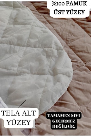 Ely Parker Sessiz Alez Kahve Yatak Koruyucu Kapitoneli Pamuk Fitted Tek Çift Kişilik Bebek Alezi ELYPRKR00580 Kahverengi