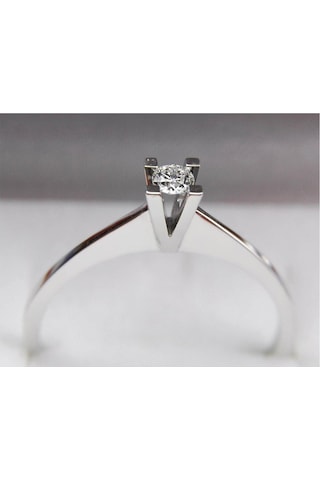 Pırlanta Tektaş Altın Yüzük 0.10 Ct - F/Vs - 14K