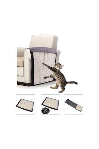 Geeroyoo Evcil Kedi Tırmalama Tahtası - Mobilya Koruyucu, Dayanıklı Bulap Malzeme, Tırnak Törpüleme, Bej Renk, M Boy