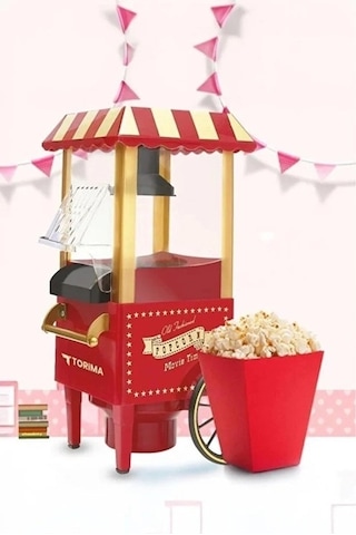 Yağsız Mısır Patlatma Popcorn Makinesi Kırmızı 01