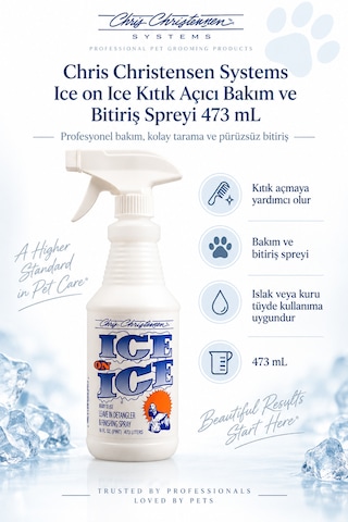 Chris Christensen Systems Ice On Icekedi Ve Köpek Kıtık Açıcı Bakım Ve Bitiriş Spreyi 473 Ml