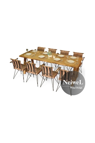 Neiwel Dore Doğal Ahşap Mutfak Ve Yemek Masası-80-100 Açık Ceviz
