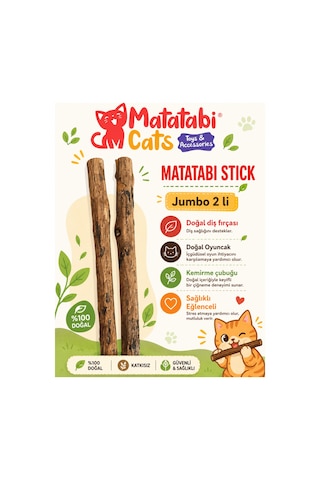 Matatabi Stıck Jumbo Doğal Matatabili Kedi Çiğneme Çubuğu 2'li