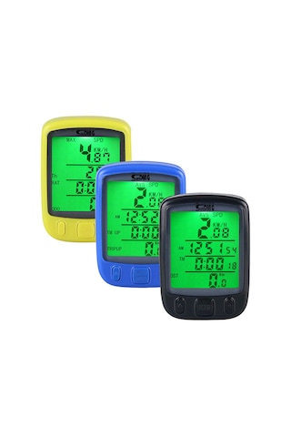 Konesam Bisiklet Hızı Ve Mesafe Ölçer, Lcd Ekranlı Gece Işığı, Sd-563a Kablolu Siyah, Çok Fonksiyonlu Bisiklet Bilgisayarı Siyah