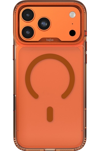 Apple Uyumlu iPhone 17 Pro Kılıf M-safe Şarj Özellikli Airbagli O-ring Şeffaf Kajsa Trans Shield Kapak Turuncu Turuncu