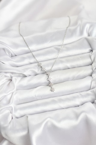 316l Çelik Zincir Gümüş Renk Kutup Yıldızı Model Kadın Kolye Renkli