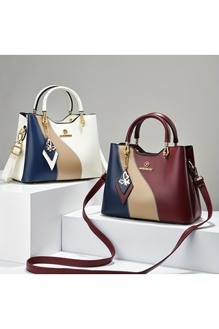 Kadınlar İçin Trendy Kontrast Renkli Tote Çanta