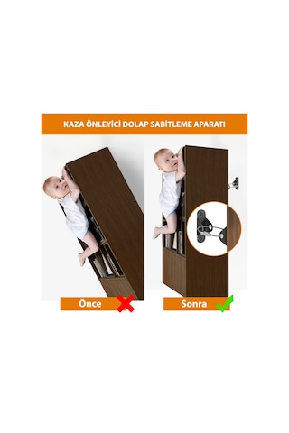 Çelik Halatlı Ağır Deprem Dolap Mobilya Gardırop Duvar Sabitleyici