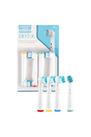 8 Adet Standard Cleaning Type Sb-17x Oral-b Şarjlı Ve Pilli Diş Fırçası Uyumlu Yedek Başlık Tek Ebat