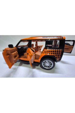 Diecast Model Metal Oyuncak Araba Land Rover Jip Defender Modifiyeli Koleksiyon Jeep 20cm Suv Oranj Diğer