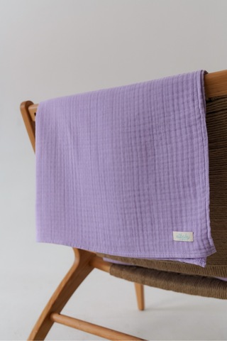 Organik Pamuk Ekstra Yumuşak 4 Katlı Müslin Battaniye Lavanta 85x100 CM Açık Mor