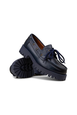 Deery Kadın Hakiki Deri Lacivert Marin Loafer - 02036zlcvc02