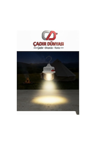 Çadır Dünyası Acil Durum Lambası Güneş Panelli Type-c Şarjlı Tungsten Kamp Lambası Çok Renkli