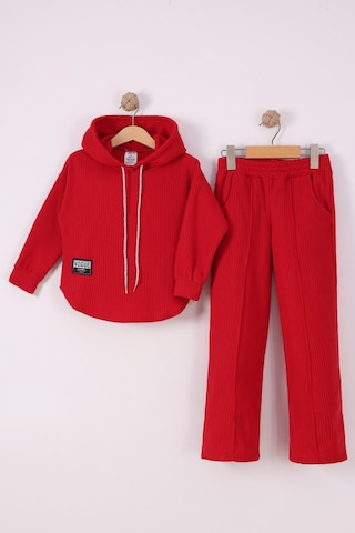 Monox Kız Çocuk Sim İpli Fitilli Polar Takım Kırmızı