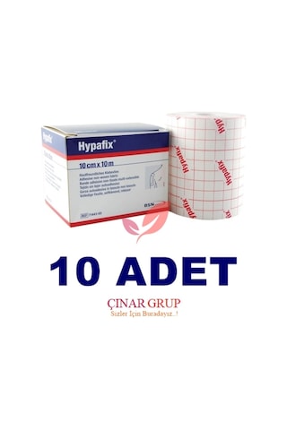 Hypafix Hipoalerjenik Şerit Flaster Sargı Tutucu Bant 10 CM x 10 M 10 Adet