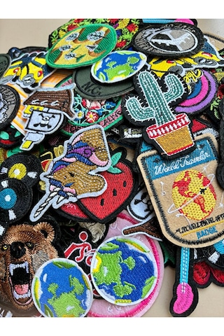 Halfart Karışık Desenli 10 Adet Ütü İle Yapışan Yama Arma Patch Seti Çok Renkli
