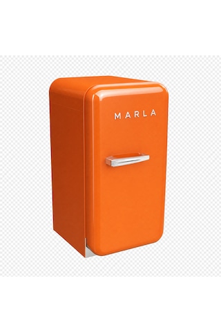 Elektromarla Retro Minibar Mini Buzdolabı Turuncu
