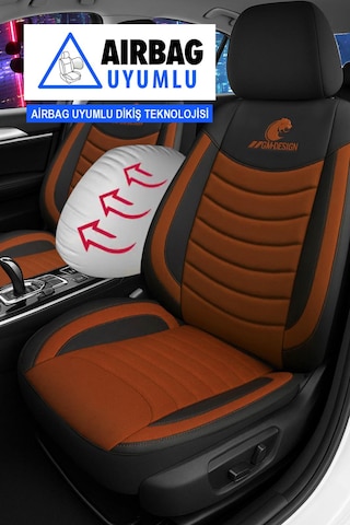 Panther Serisi Keten Kumaş Oto Koltuk Kılıfı- Volkswagen Bora-golf-jetta-polo Uyumlu Taba