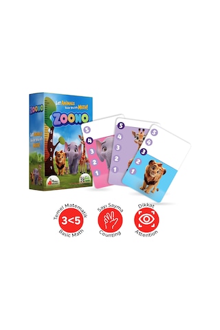 Playever Zoono, Sayıları Ve Saymayı Öğreten Kart Oyunu 3-5 Yaş