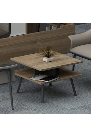 Lagomood İrony Ofis Sehpası Antrasit Ceviz