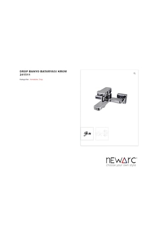 Newarc Drop 241511 Banyo Bataryası Krom