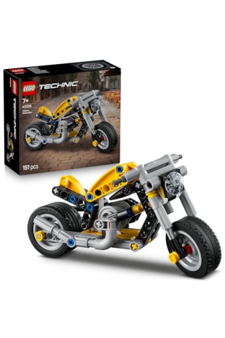 LEGO® Technic Sarı Motosiklet 42225 - 7 Yaş ve Üzeri Çocuklar için Pistonlu Motor İçeren Yaratıcı Oyuncak Yapım Seti (151 Parça)