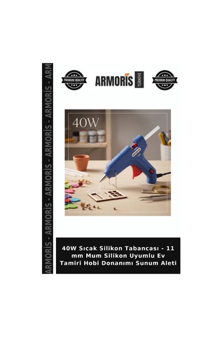 40w Sıcak Silikon Tabancası - 11 Mm Mum Silikon Uyumlu Ev Tamiri Hobi Donanımı Sunum Aleti