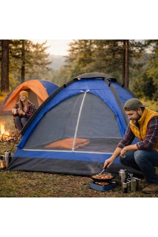 Ers 3 Kişilik Manuel Kamp Çadırı Düz Kapılı Outdoor Aile, Doğa, Piknik Ve Kamp Çadırı 200x150x110 Cm