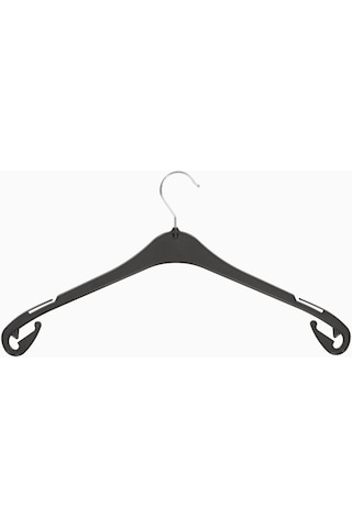 25'li T 43Cm Plastik Üst Grup Askısı - Siyah