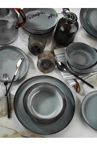 Kütahya Porselen Pearl Mood 24 Parça Yemek Takımı Mavi