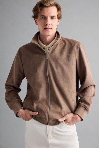 Defacto Slim Fit Dar Kesim Dik Yaka Fermuarlı Süet Mont D1524ax25aubn267 Kahve