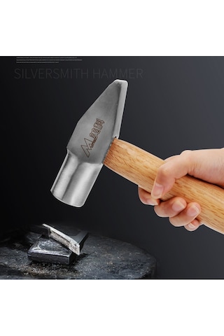 Mytec Küçük Gümüşçü Çekiç Aracı Kısa Saplı Küçük Çekiç El Yapımı Yuvarlak Kafa Ördek Gagası Çekiç