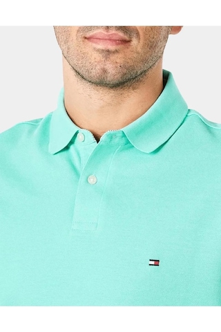 Tommy Hilfiger Polo Yaka Pike Erkek T-shirt Turkuaz