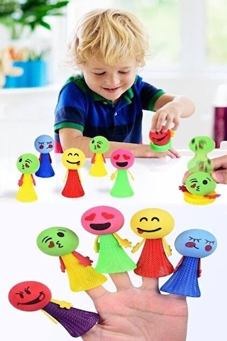 Zıplayan Oyuncak Emojili Zıp Zıp Oyun 1 Adet Pinyata İçi Parmaklara Takılan Emoji Top Bas Fırlat
