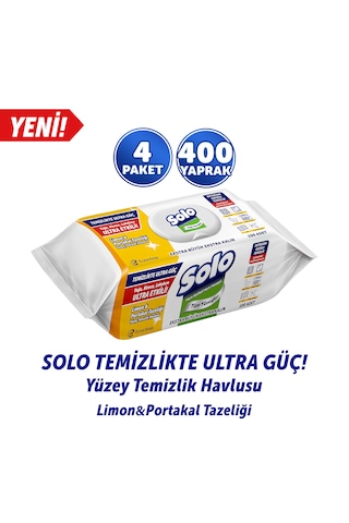 Solo Limon&portakal Tazeliği Yüzey Temizlik Havlusu 4'lü
