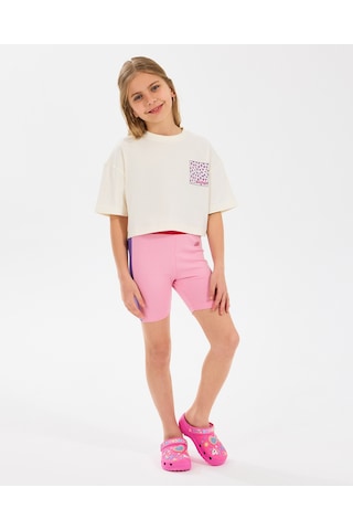 Skechers G Graphıc Tee Crop T-shirt Büyük Kız Çocuk Off White Tshirt Sk2510017-102 OFF WHITE