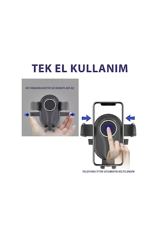 Nr82 Araç İçi Havalandırma Telefon Tutucu Kancalı Tek El Kullanım