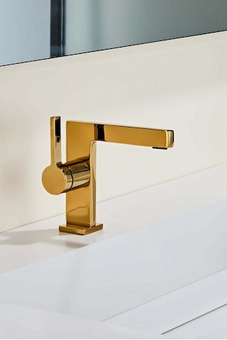 Sera Kısa Lavabo Bataryası Parlak Altın
