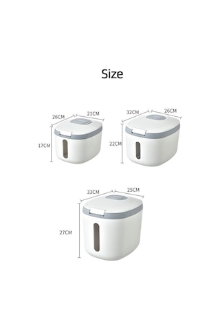 Pazly 9l Gri Pirinç Kutusu Böcek/nem Geçirmez Mühürlü Gıda Kavanozu Ev Pet Depolama Gri